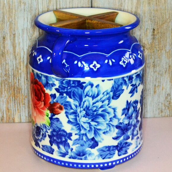 Pioneer Woman Utensil Holder Vintage Floral Pattern New Never Used Kitchen Tools - Picture 5 of 10